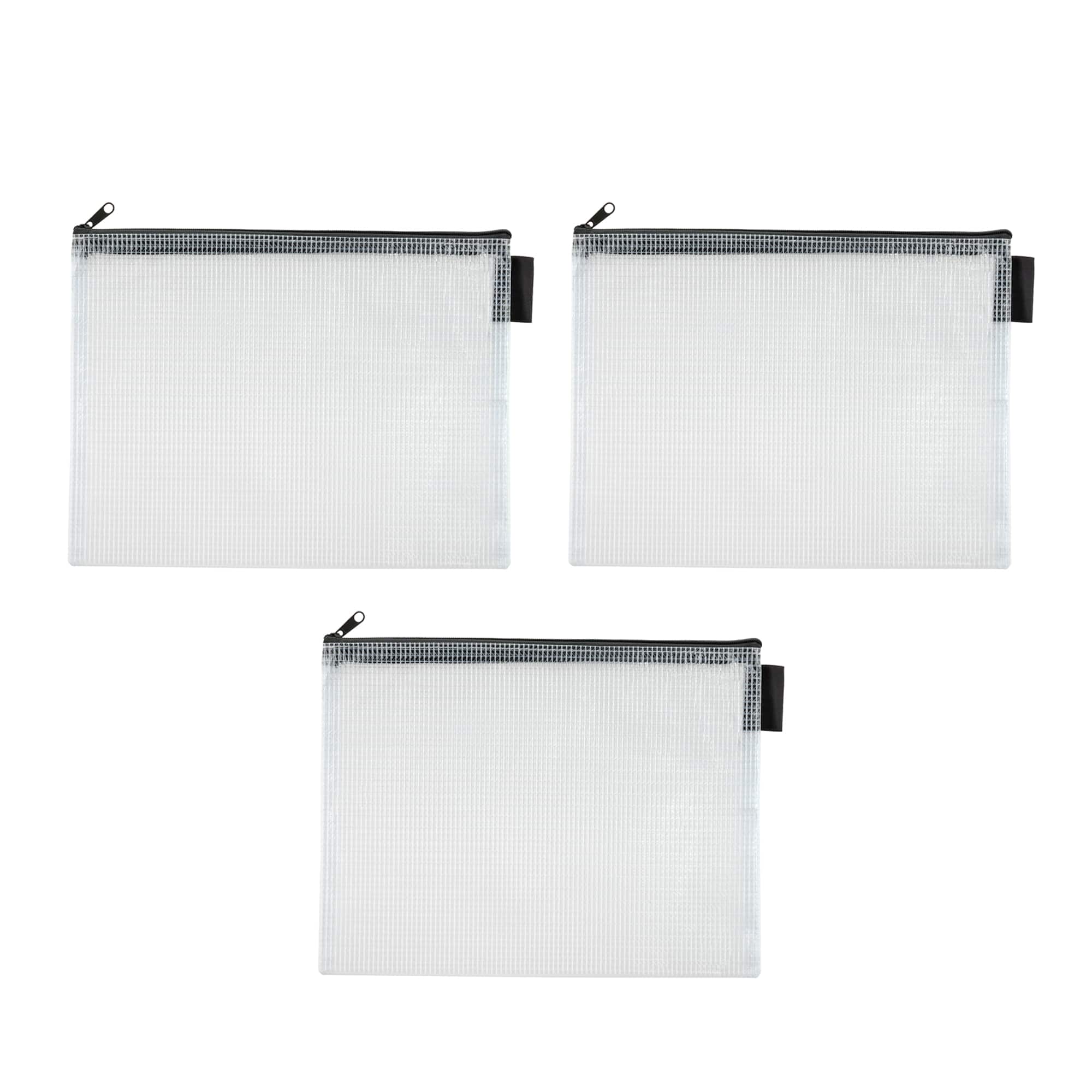 12 Packs: 3 ct. (36 total) 10" Gray Mesh Accessory Zipper Pouches by Simply Tidy®